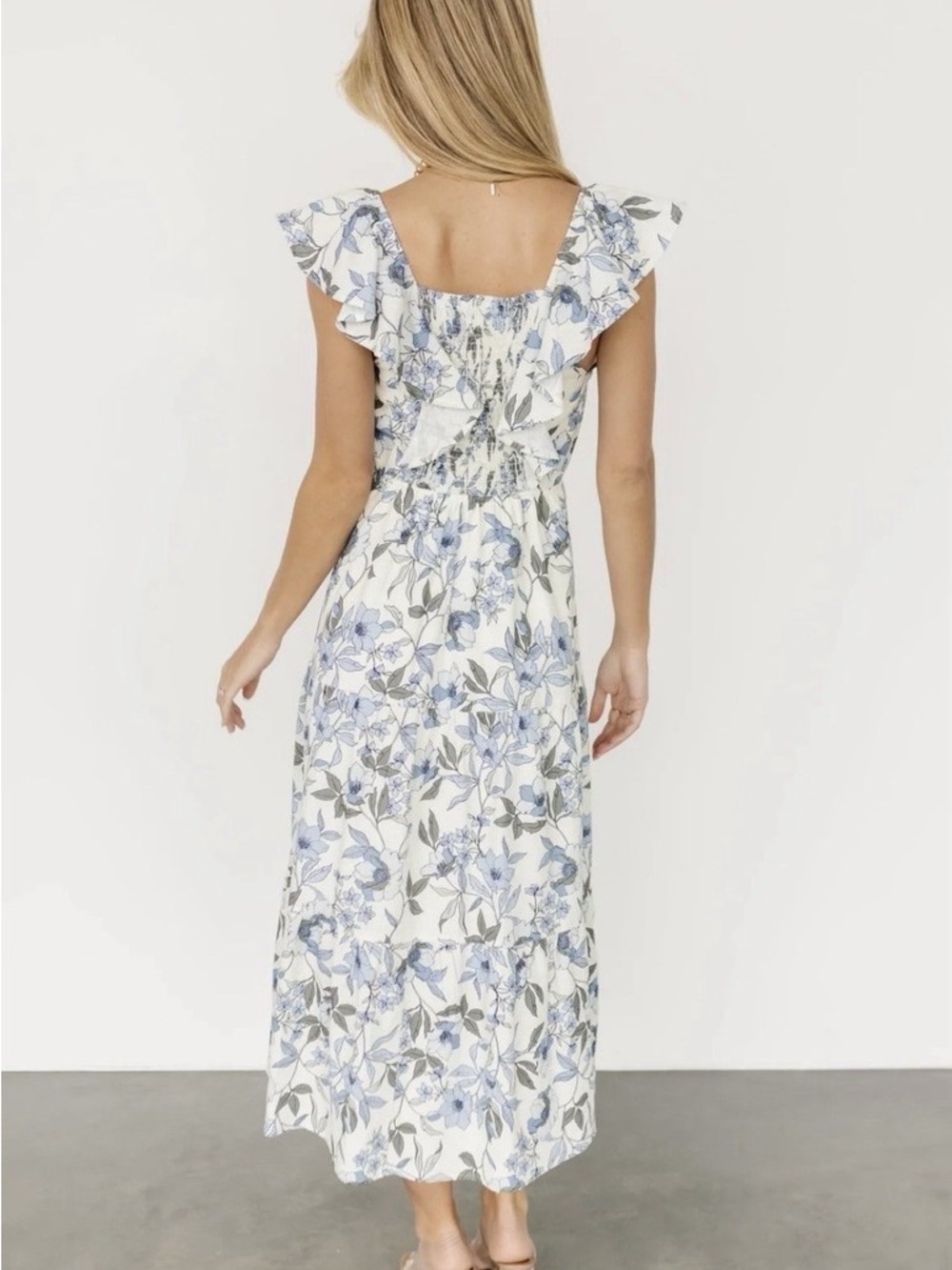 Baltic Born Sorrento Ruffle Midi Floral dress sz L - Picture 2 of 6